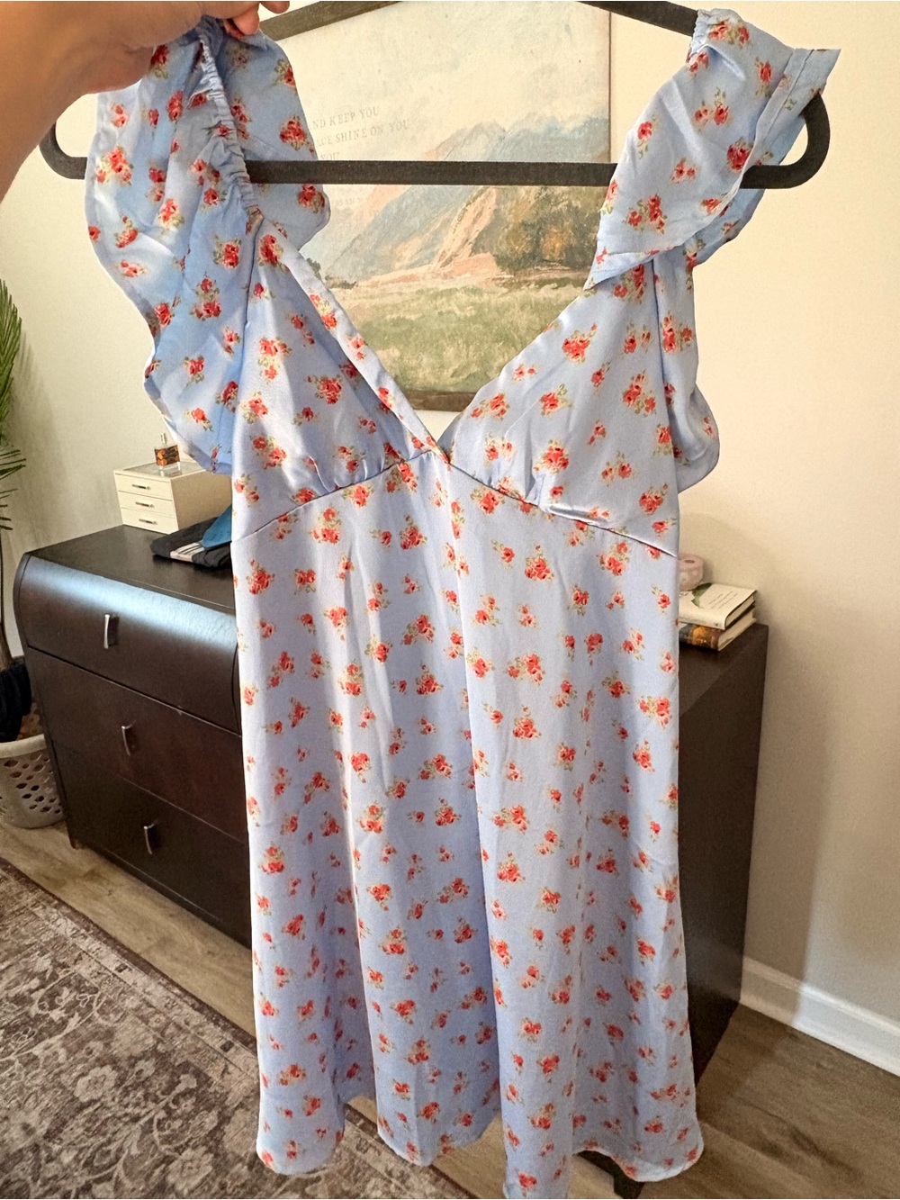 Altar'd State Light Blue Floral Slip Dress